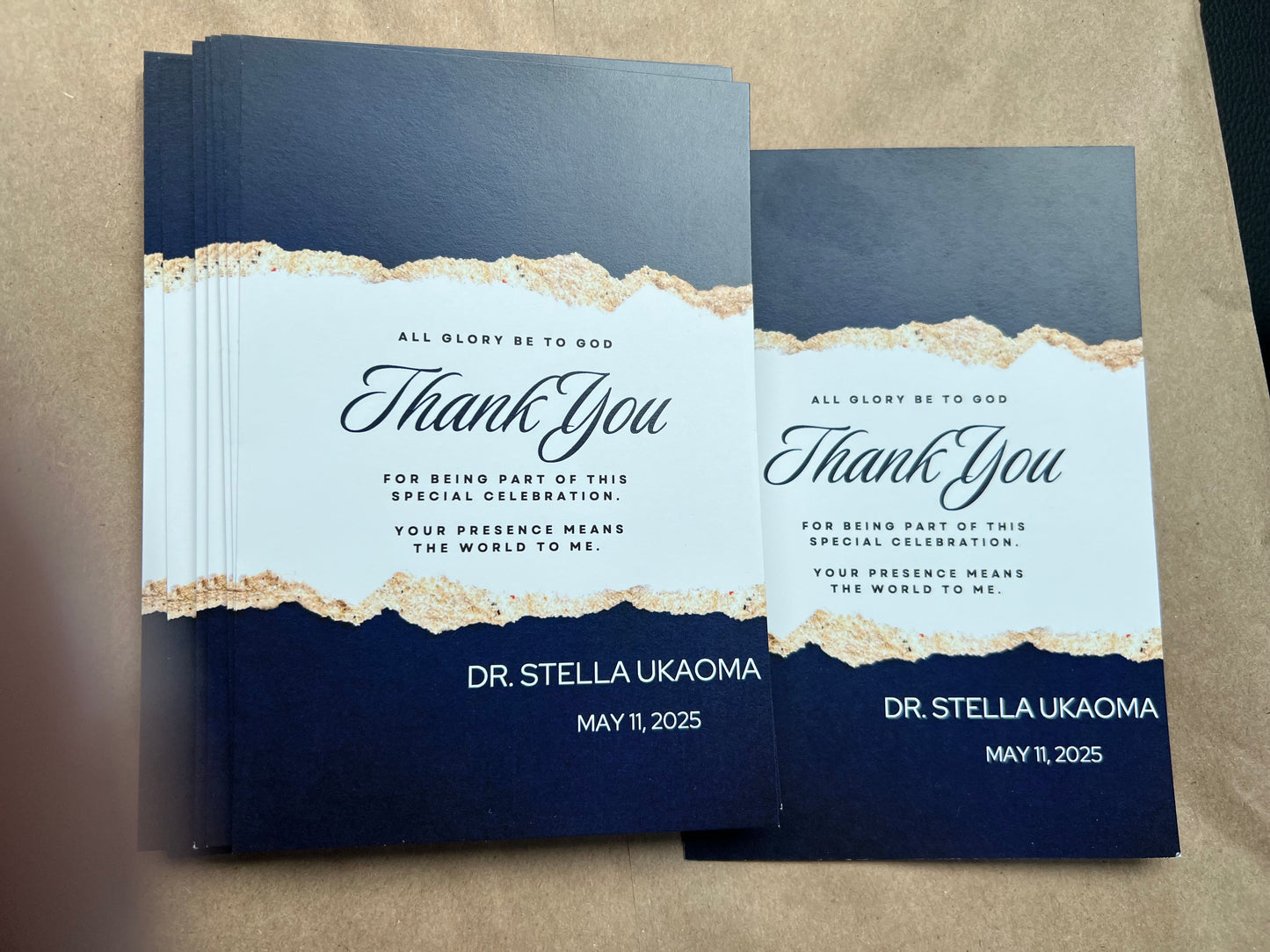 Custom Thank You Table Cards – 4x6 Keepsake | Faith & Celebration Collection