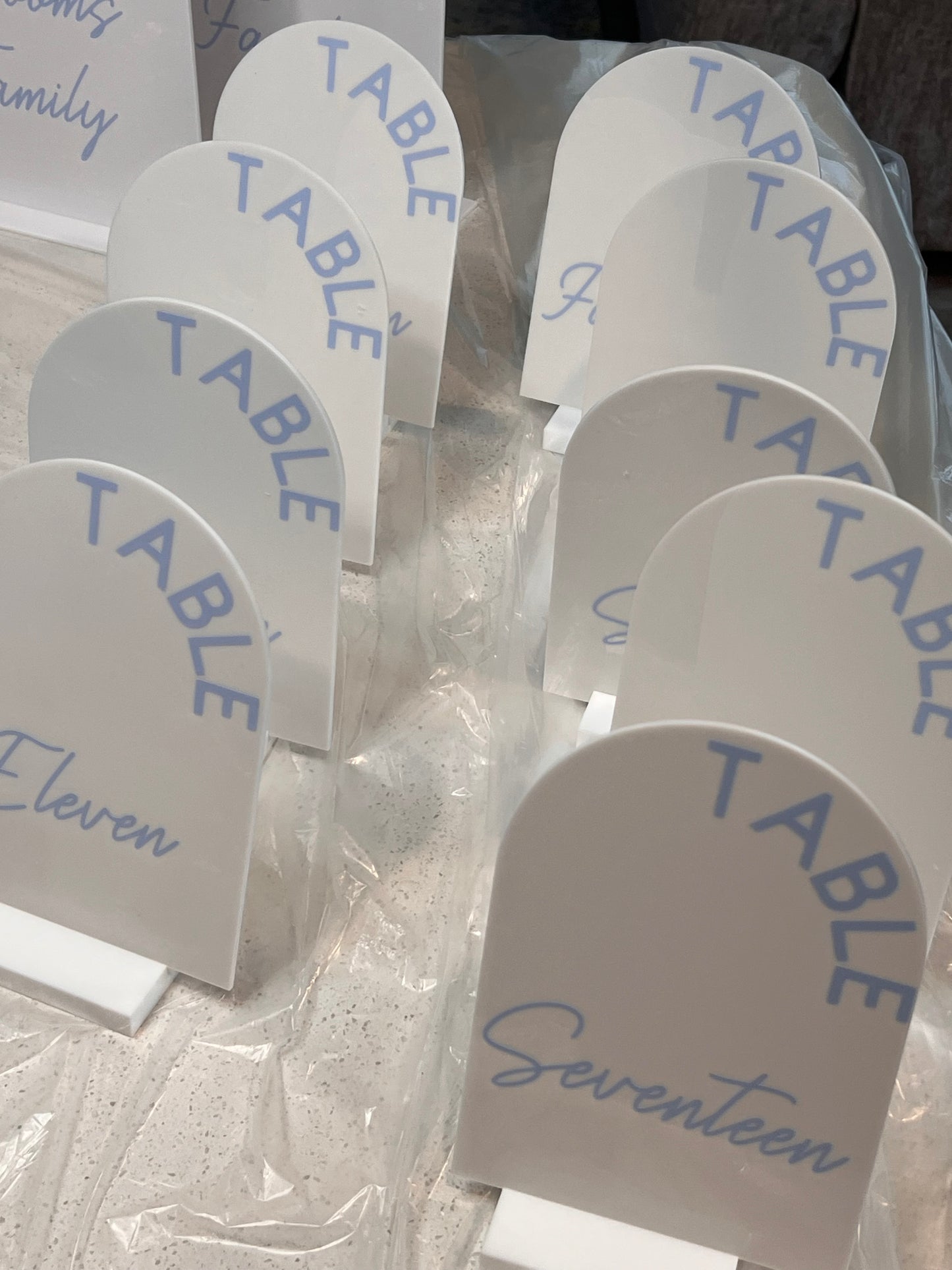 Modern Acrylic Arch Table Numbers (5x7”) – Wedding/Event Decor
