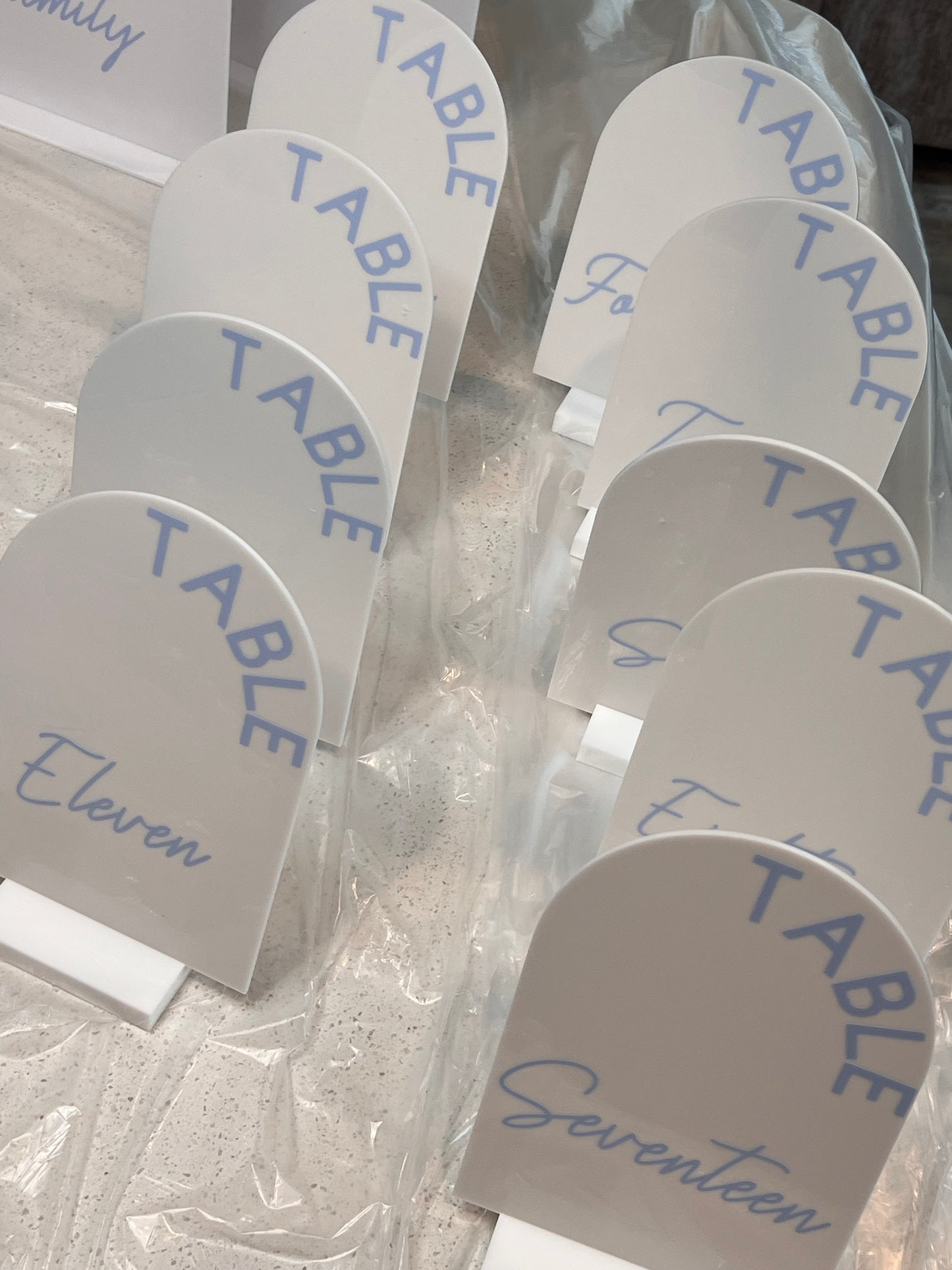 Modern Acrylic Arch Table Numbers (5x7”) – Wedding/Event Decor