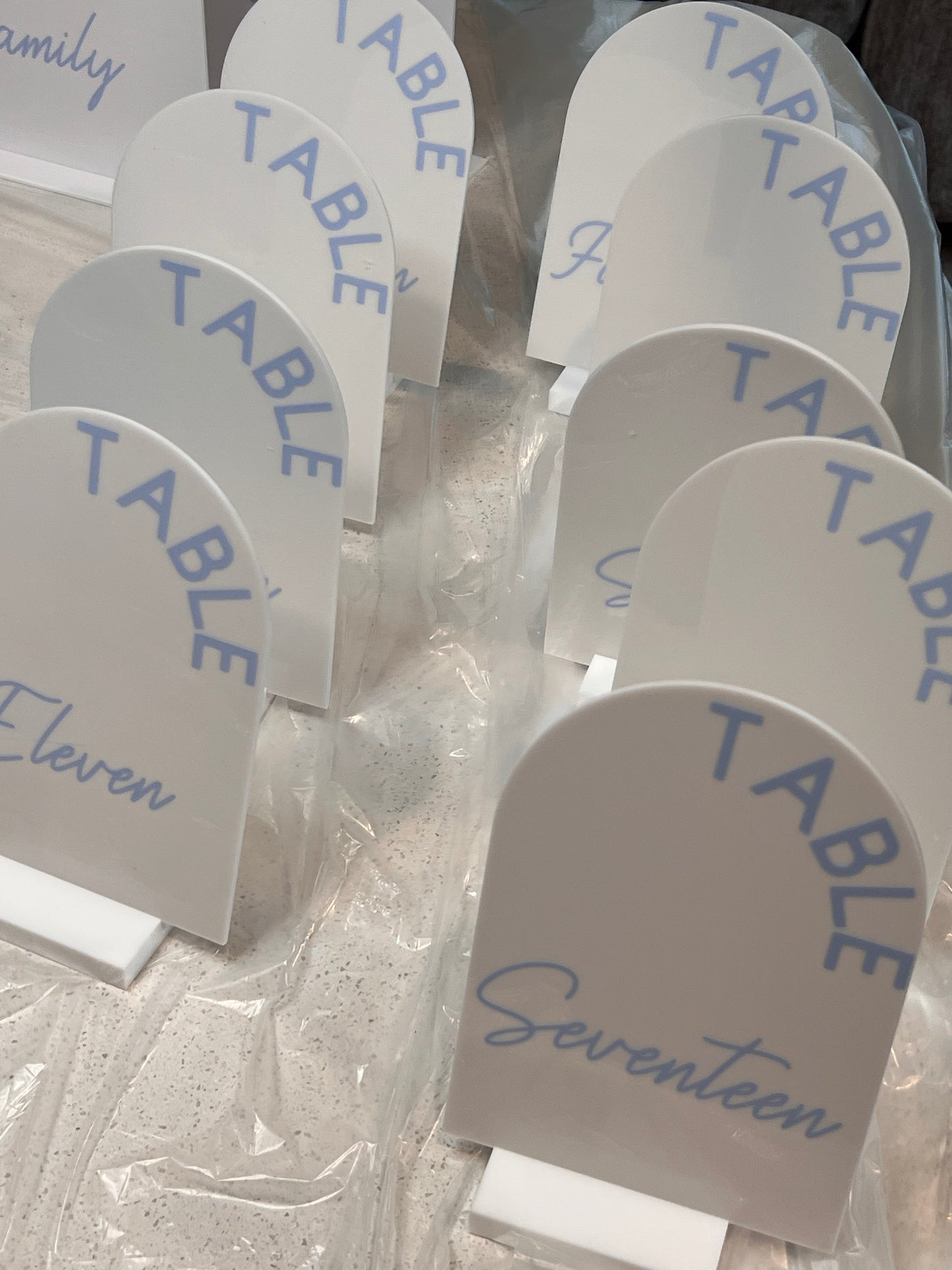 Modern Acrylic Arch Table Numbers (5x7”) – Wedding/Event Decor