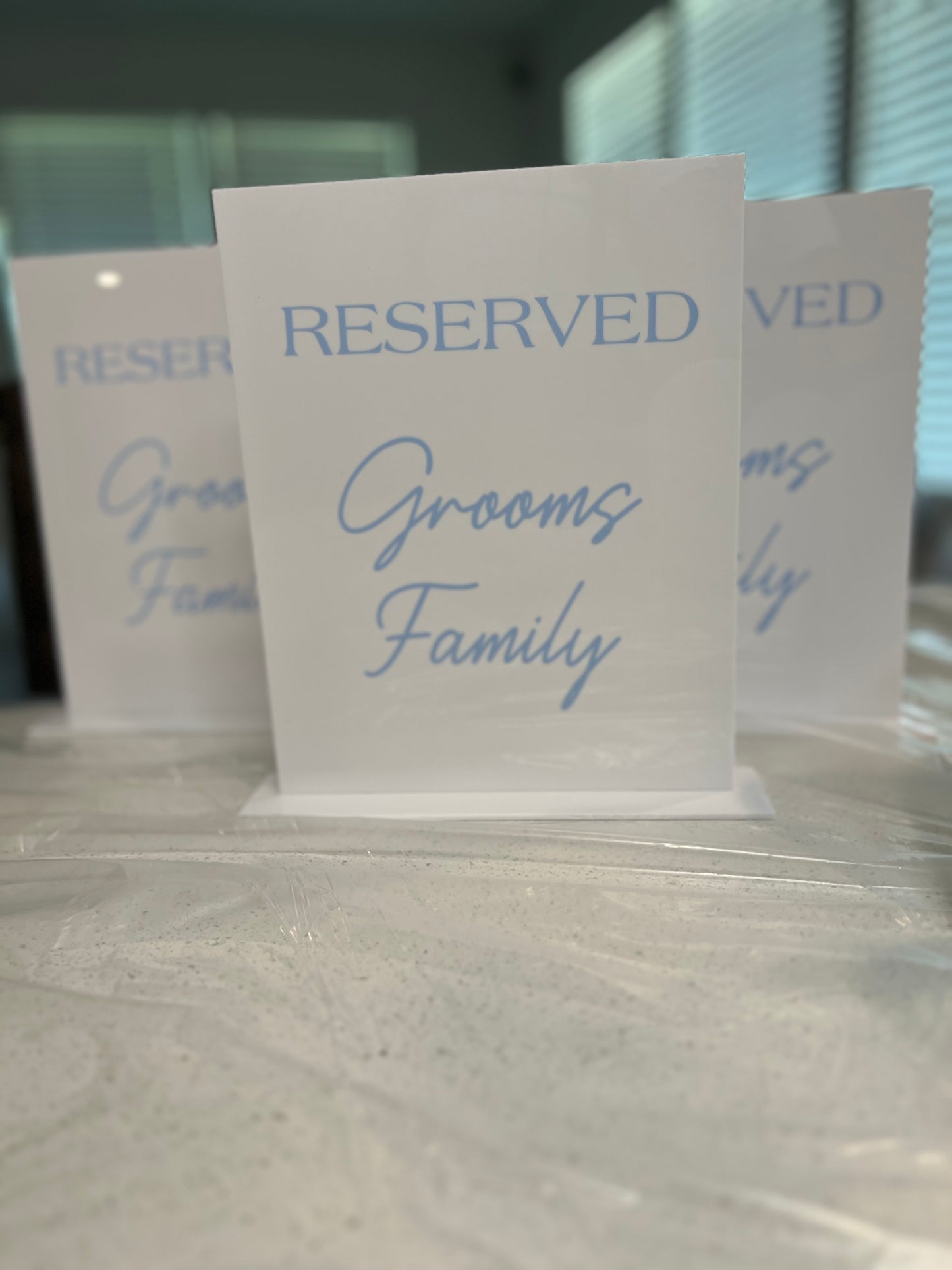 Reserved Acrylic Signs (8x10”) – Wedding Ceremony & Reception Seating