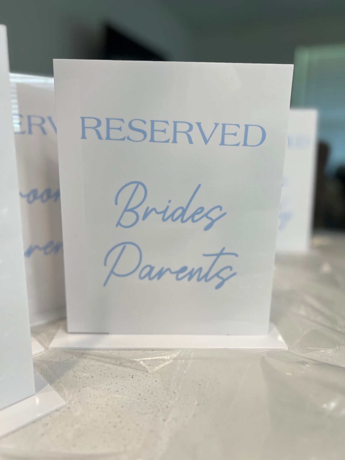 Reserved Acrylic Signs (8x10”) – Wedding Ceremony & Reception Seating