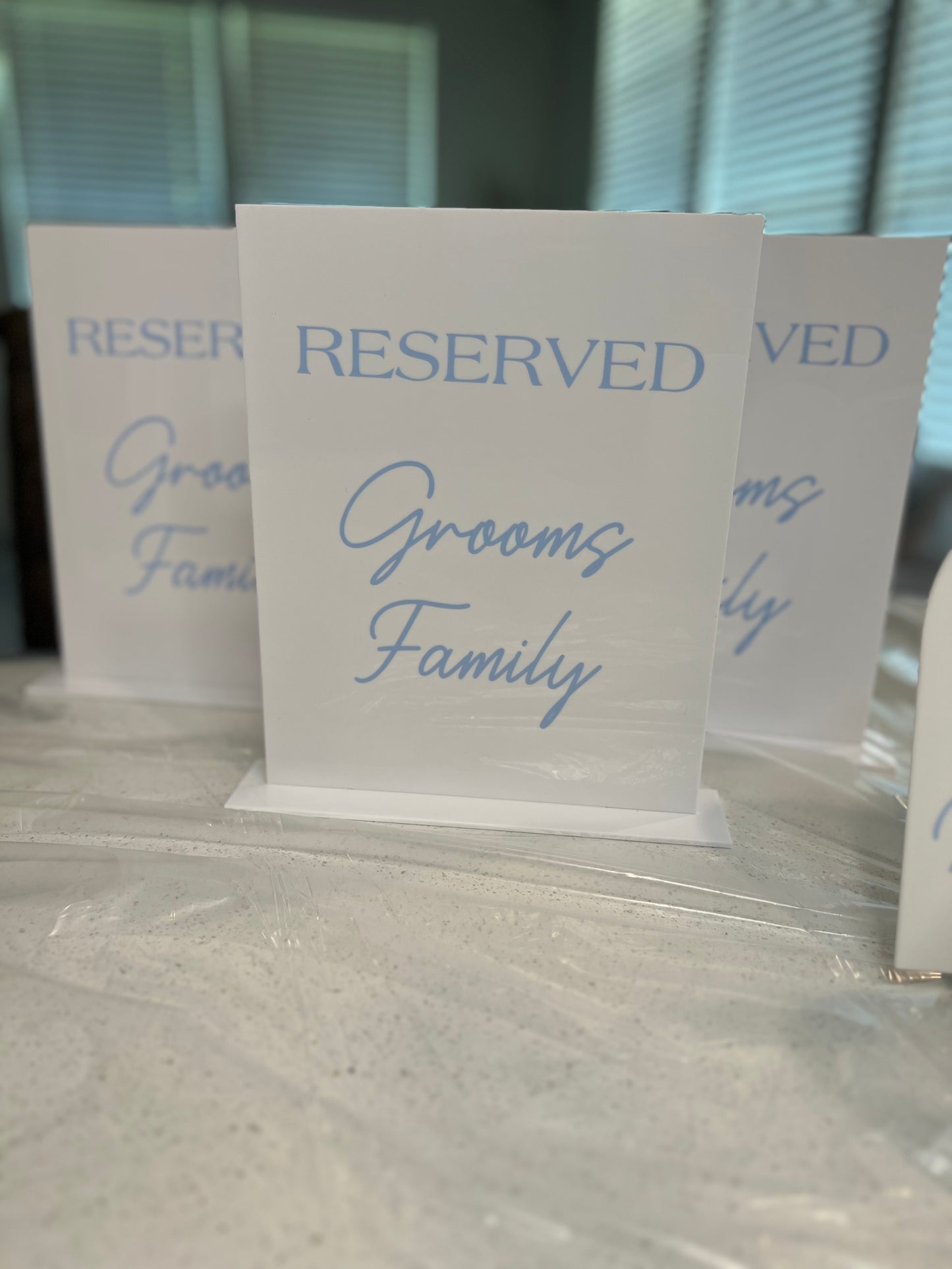 Reserved Acrylic Signs (8x10”) – Wedding Ceremony & Reception Seating