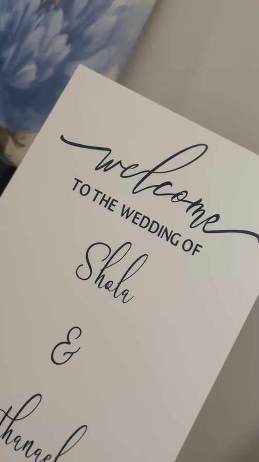 Large Wedding Welcome Sign – Personalized Acrylic/Board (36x24”)